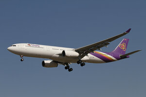 date：2012-04-08;
location：Beijing Capital Intl Airport - ZBAA;
airline：Thai Airways - THA;
registration：HS-TEN;
aircraft：A330-300