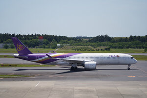 date：2026-05-13;
location：Tokyo Narita Intl Airport - RJAA;
airline：Thai Airways - THA;
registration：HS-THB;
aircraft：A350-900