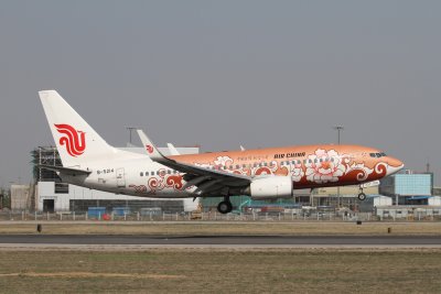 date：2010-05-01location：Beijing Capital Intl Airport - ZBAAairline：Air China - CCAregistration：B-5214aircraft：B737-700remark：Brown Peony Livery(棕牡丹号)